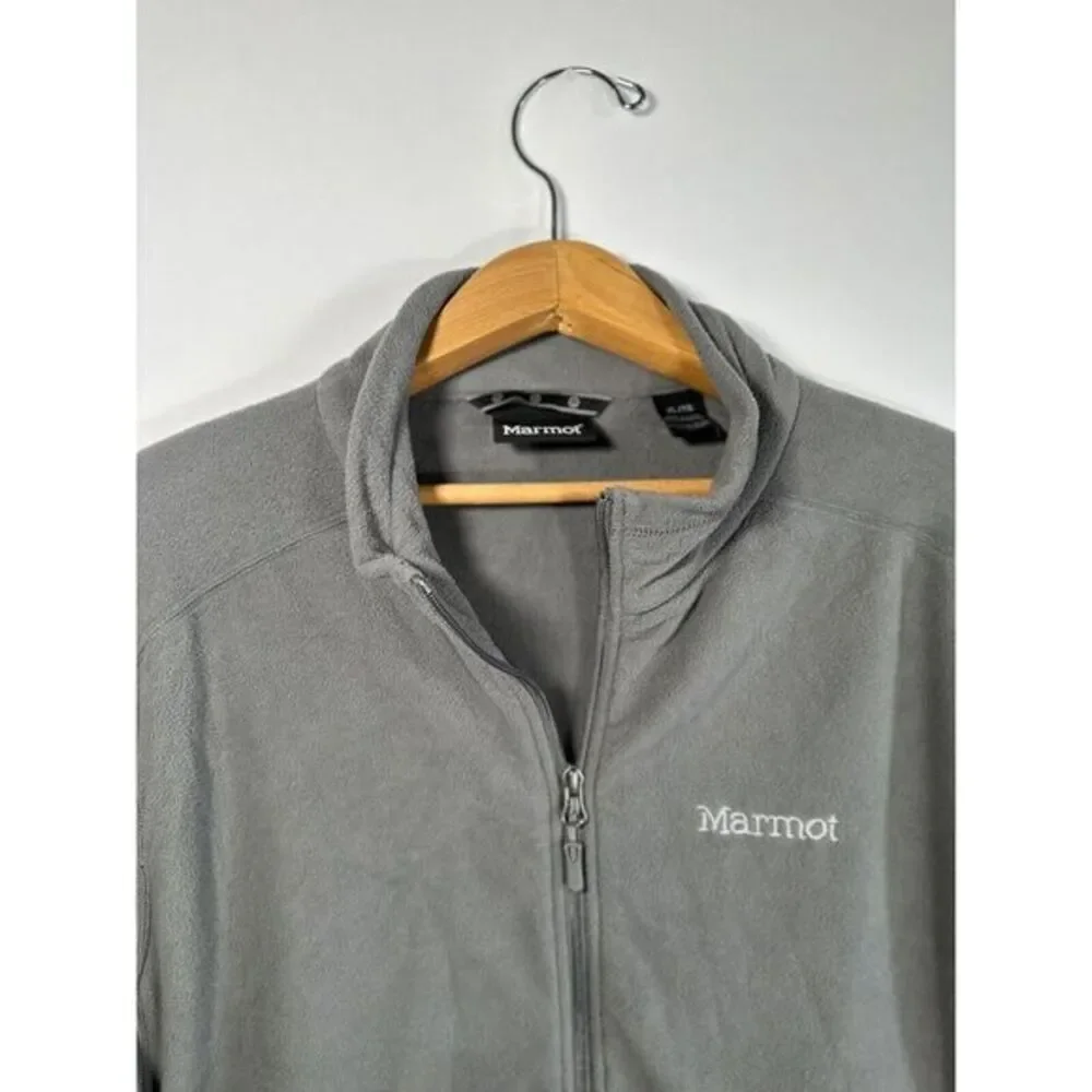 Marmot Men Sweater Extra Large XL Gray Full Zip Fleece‎ Jacket Outdoors
